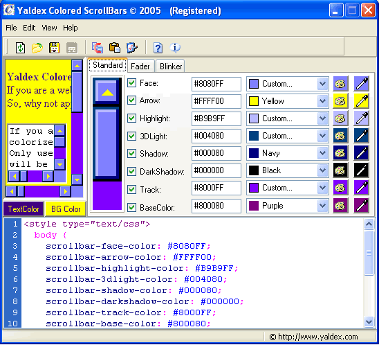 Yaldex Colored ScrollBars 1.2 screenshot